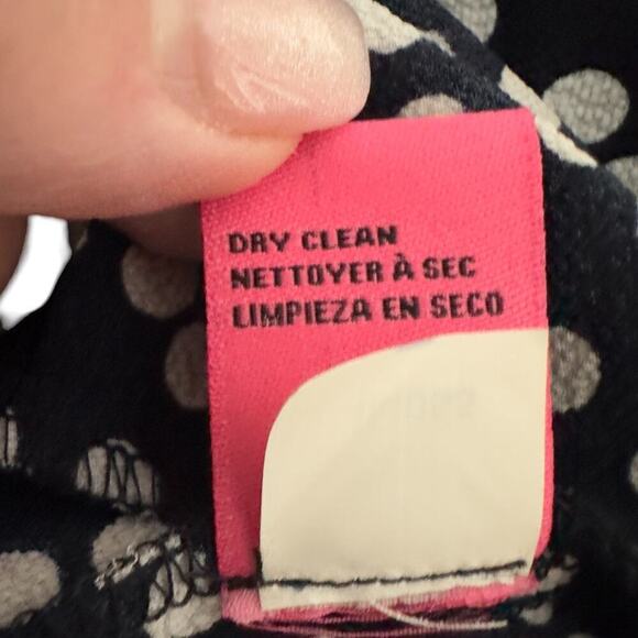 Betsey Johnson Polka Dot Ruffle Detail Sleeveless Flounce Dress Navy/Ivory (14) - Picture 12 of 12